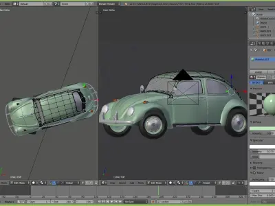 Wolkswagen Old Beetle Low-poly 3D model