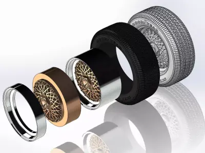 Wheel BBS RS 16inch for scale model 3D print model