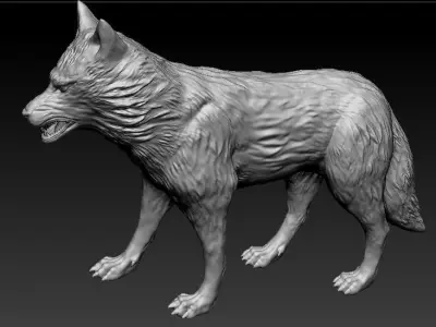 Wolf High Poly 3D print model