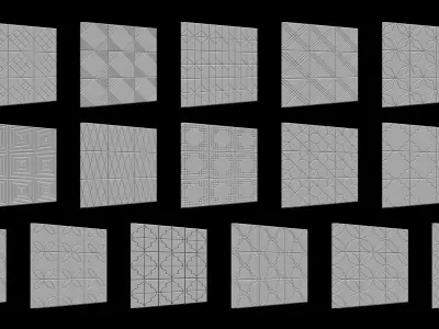 100 Tiles Patterns Noise for Zbrush Vol 1 3D model