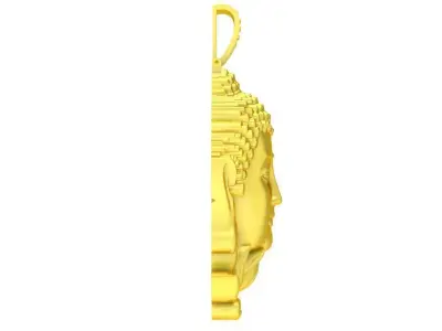 Luxury Buddha Head Pendant with Lotus Base Design 126a 3D print model