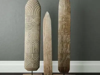 Shields Wood Standing Decoration 3D model