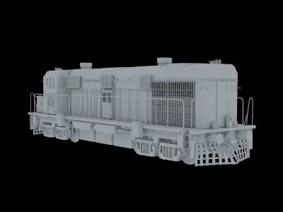 Train engine  Low-poly 3D model