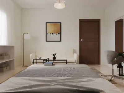 Hotel and Master Bedroom Low-poly 3D model