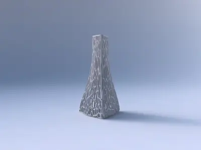 Vase grounded triangle with dense oblong organic lattice 3D print model
