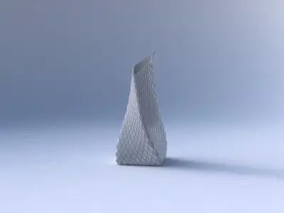 Vase twisted squeezed and bent quadratic 2 with diagonal grid... 3D print model