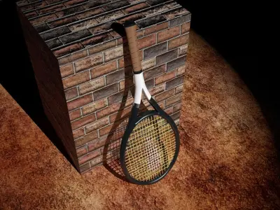Tennis Racket Low-poly 3D model