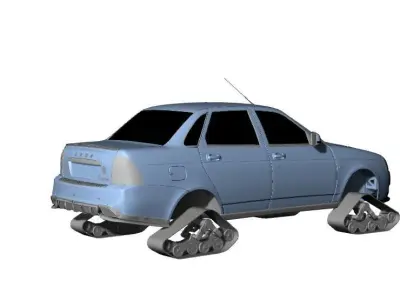 Lada Priora Tank With interior 3D model