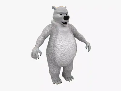 Cartoon Bear Rigged Low-poly 3D model