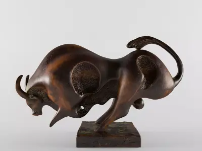 The Bull bronze sculpture of 3D print model