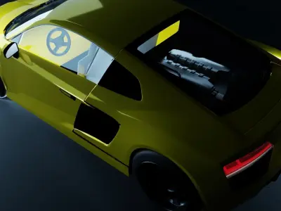 Audi R8 V10 Plus Low-poly 3D model