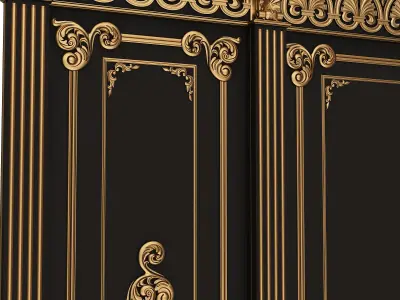 Boiserie Classic Panels and Decorative Crafts Wood 02 Low-poly 3D model