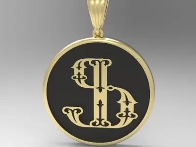 Decorative Letter F 3D print model