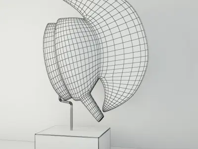 Bobo Mohawk Mask Headcrest on Stand 3D model