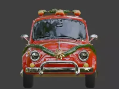 Stylized Christmas Car 3D Model Low-poly 3D model