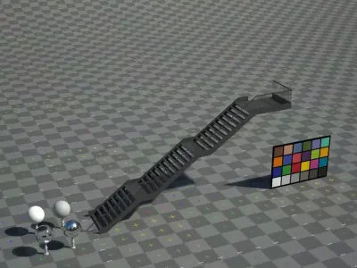 Multiple layered metal staircase Low-poly 3D model