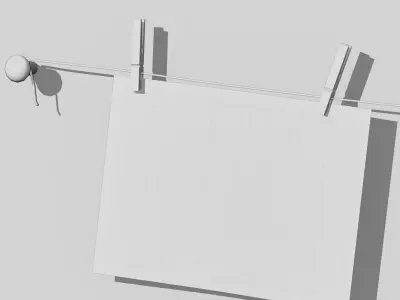 Ribbon Hung Pictures Low-poly 3D model