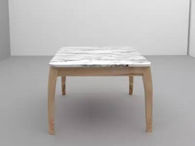 Marble Top Dining Table 3D Model 3D model