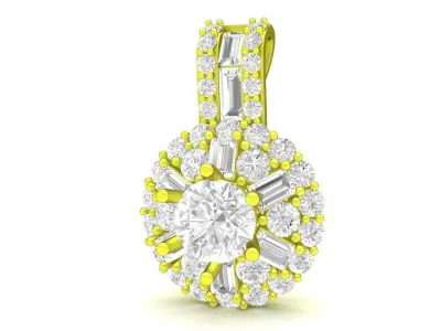 Luxury Korean Style Diamond Pendant for Women A7143 3D print model