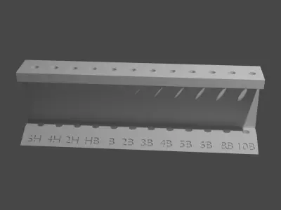 Graphite pencil set holder 3D print model