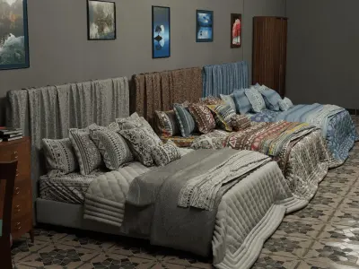 Modern Bed Collection 3D model