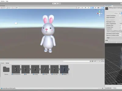 High-Quality 3D Bunny Animated Cartoon  Low-poly 3D model