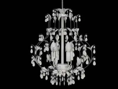 Classic 4 Light Chandelier 3D model