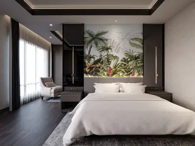 Hotel Suite Bedroom Blender - Fbx - Obj 3D model