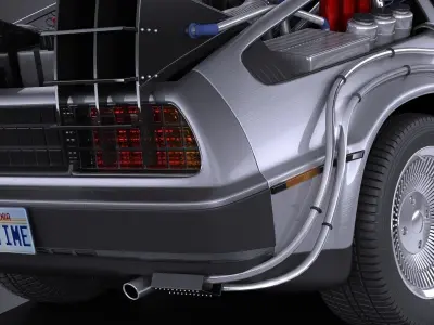DeLorean DMC-12 Back To The Future episode 1 VRAY 3D model
