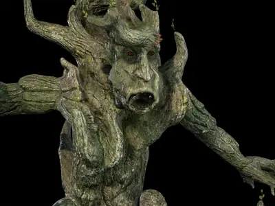 Tree ent oak low-poly game engine ready 3D model Low-poly 3D model