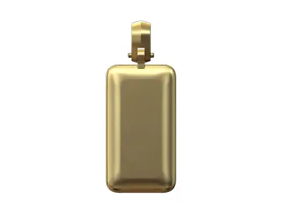 Rounded rectangular dogtag pendant with bail 3D print model