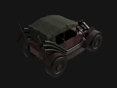 Steampunk - Low Poly 3D Car Model Low-poly 3D model