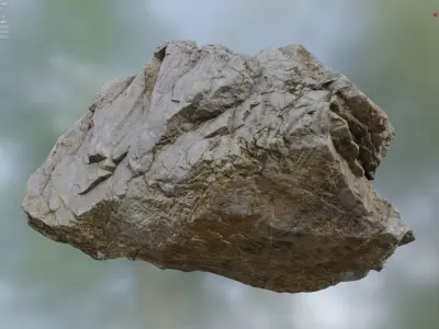 MicroFractured Quartz 1 - 8K Textures - 6 Mesh Resolutions Low-poly 3D model