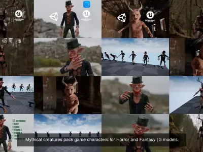 Mythical creatures pack game characters for Horror and Fantasy 3D Model Collection