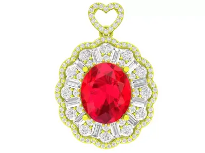 A7716 Luxury Hongkong Style Diamond Women Pendant 3D Model 3D print model