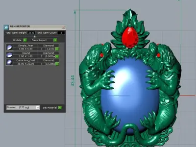 Tigers Pendant Ruby 3D print model