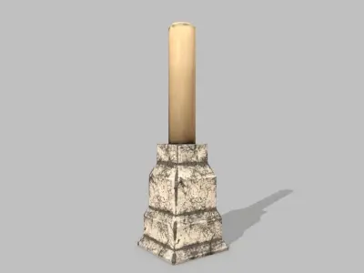 Table Set marble vase Low-poly 3D model