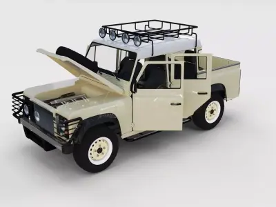 Full Land Rover Defender 110 Double Cab Pick Up rev 3D model