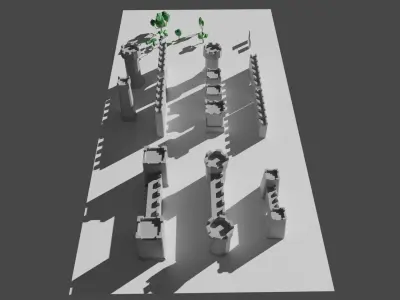 Low Poly Modular Castle Asset for Free Free low-poly 3D model