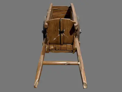 Medieval Cart Low-poly 3D model