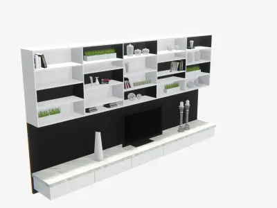 Deco TV Wall PBR 3D model