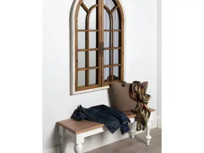 Mcclanahan Arch Wood Wall Mirror 3D model