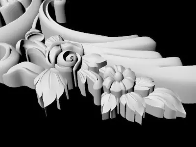 Central decor ornament for furniture 3D model 926
