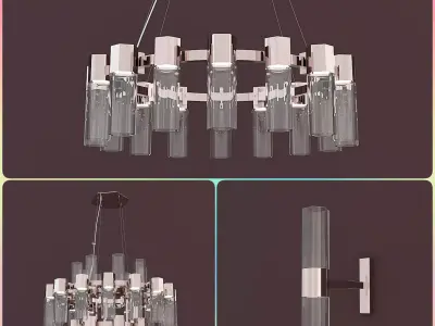 LUXURY CHANDELIERS AND WALL LIGHT  3D model