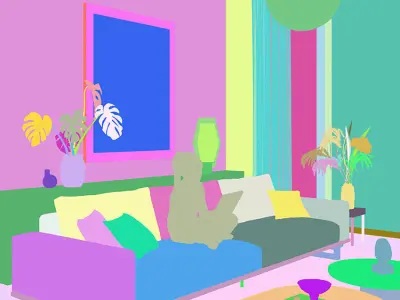 Mid Century interior  3D model