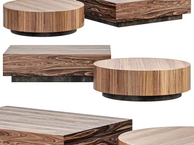 Luxury Chunky Low Coffee Table By Bodema 3D model