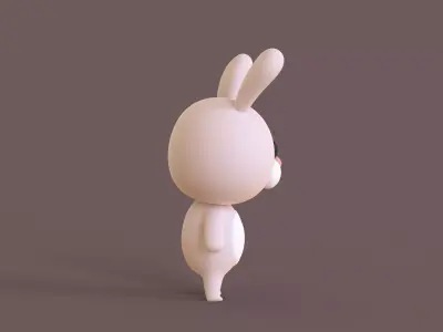 Little Funny Bunny Animated  Low-poly 3D model