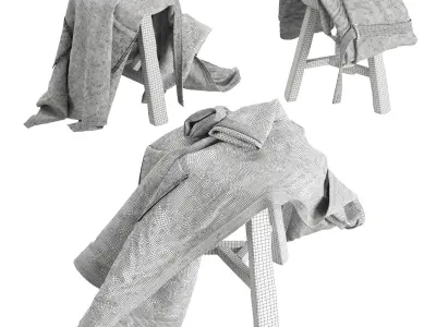 Bathrobe Hanging Set 03 3D model