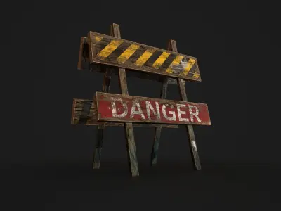 Road sign in different variations Free low-poly 3D model