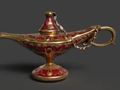 Chinese red magic lamp   Low-poly 3D model